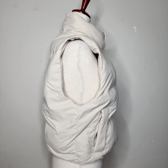 ZARA Sleeveless Puffer Vest Light Beige Size Small - Picture 5 of 10